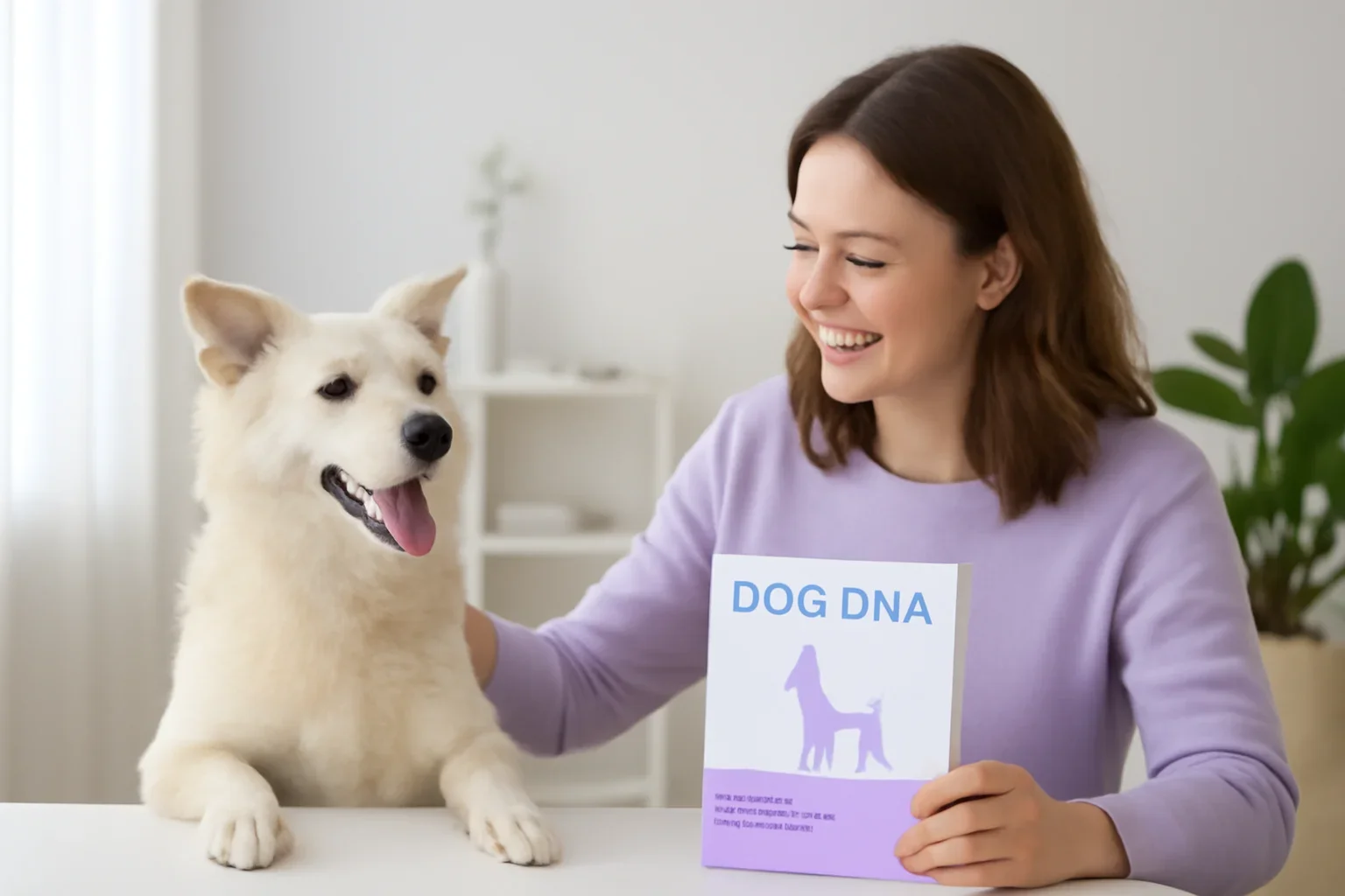 Black Friday Dog DNA Test Deals: What to Watch For visual showing a dog DNA kit and owner in a bright modern setting