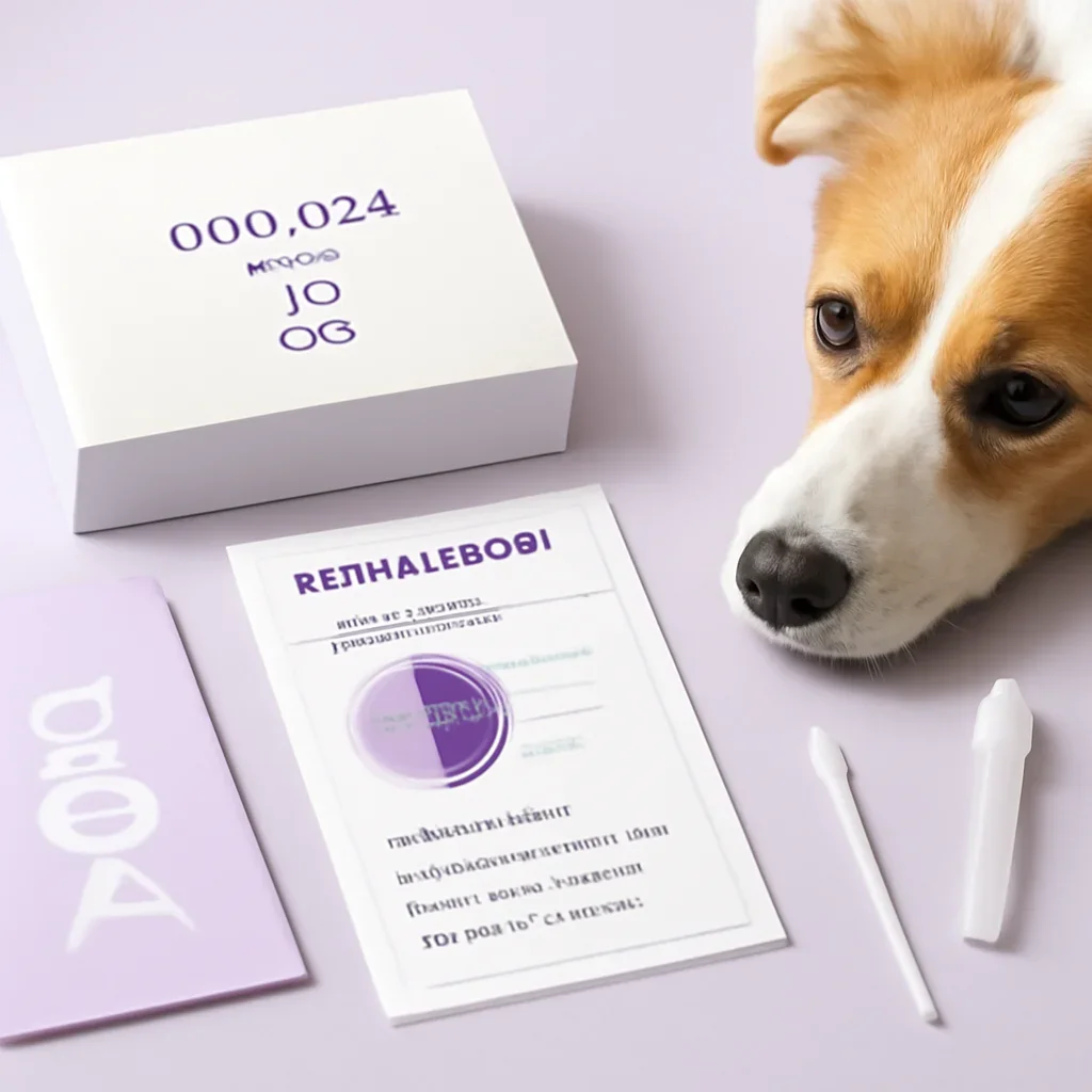 Dog DNA testing materials arranged for the breed id vs health screening dog dna tests page
