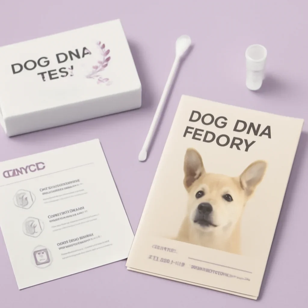 Dog DNA testing materials arranged for the how dog dna testing helps purebred verification page