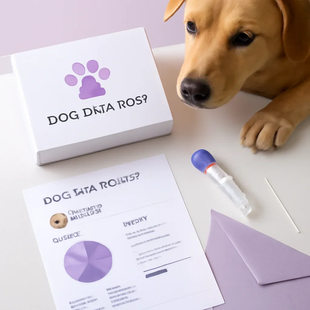 Dog DNA testing materials arranged for the how dog dna tests help you plan vet care page