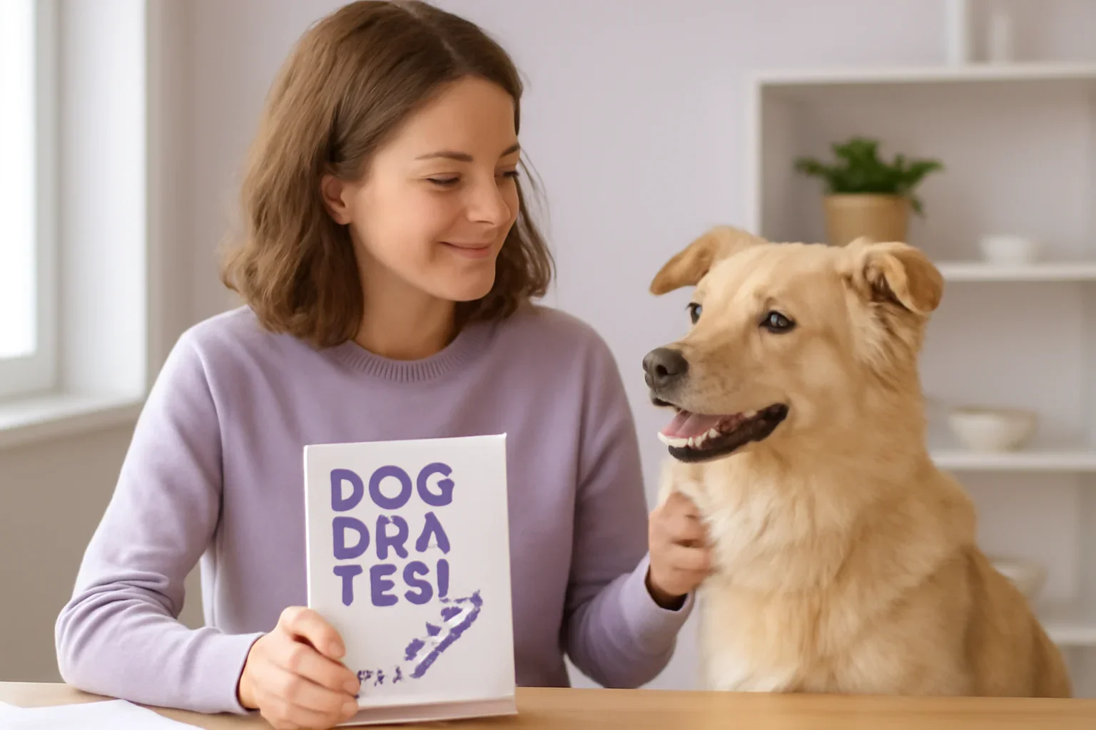 What Dog DNA Tests Can and Can’t Tell You visual showing a dog DNA kit and owner in a bright modern setting
